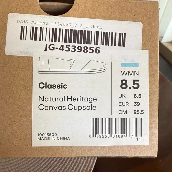 NWT TOMS Nautural Heritage Canvas Cupsole - Picture 6 of 6